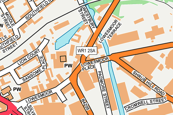 WR1 2SA map - OS OpenMap – Local (Ordnance Survey)