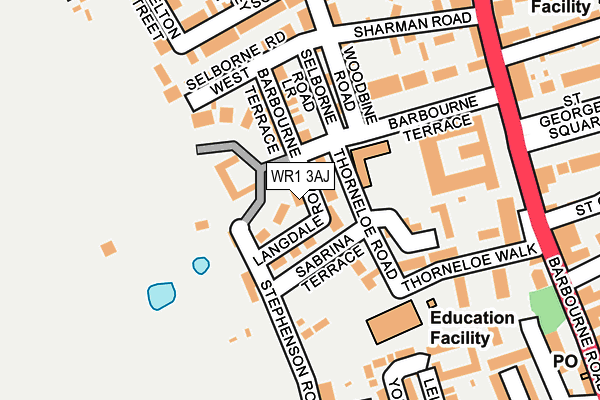 WR1 3AJ map - OS OpenMap – Local (Ordnance Survey)