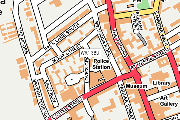 WR1 3BU map - OS OpenMap – Local (Ordnance Survey)