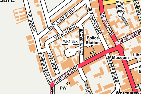 WR1 3BX map - OS OpenMap – Local (Ordnance Survey)
