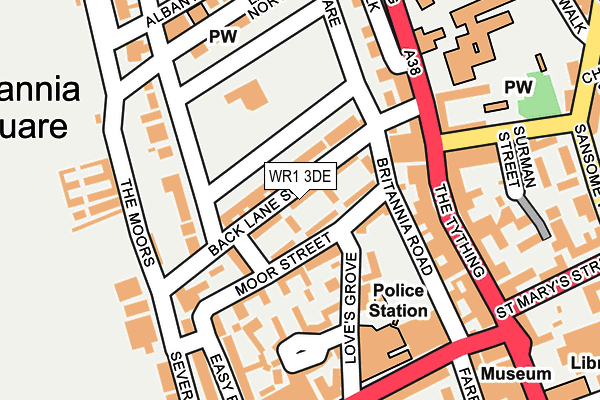 WR1 3DE map - OS OpenMap – Local (Ordnance Survey)