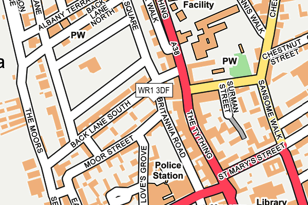 WR1 3DF map - OS OpenMap – Local (Ordnance Survey)