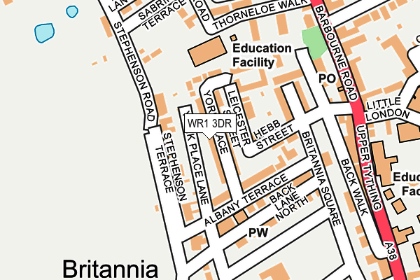 WR1 3DR map - OS OpenMap – Local (Ordnance Survey)