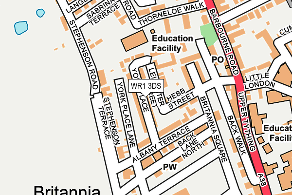 WR1 3DS map - OS OpenMap – Local (Ordnance Survey)