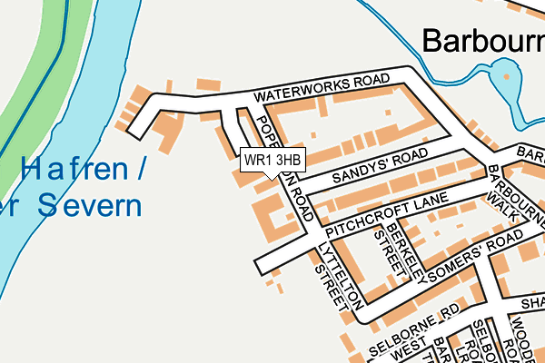 WR1 3HB map - OS OpenMap – Local (Ordnance Survey)