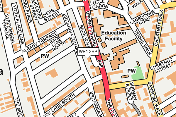 WR1 3HP map - OS OpenMap – Local (Ordnance Survey)