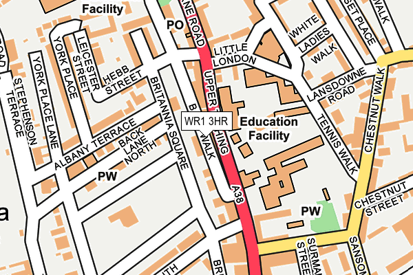 WR1 3HR map - OS OpenMap – Local (Ordnance Survey)
