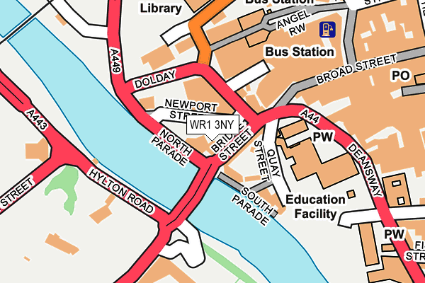 WR1 3NY map - OS OpenMap – Local (Ordnance Survey)