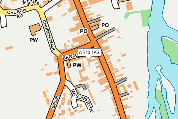 WR10 1AG map - OS OpenMap – Local (Ordnance Survey)