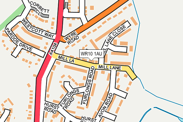 WR10 1AU map - OS OpenMap – Local (Ordnance Survey)