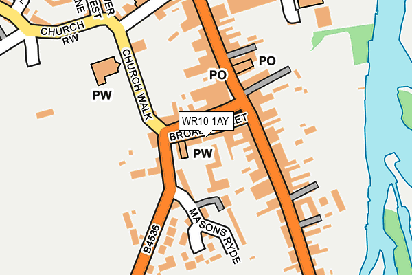 WR10 1AY map - OS OpenMap – Local (Ordnance Survey)