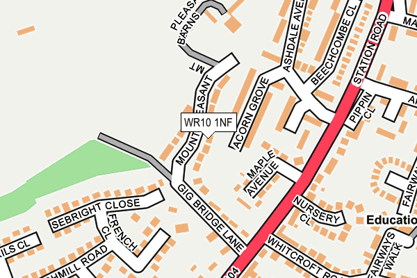 WR10 1NF map - OS OpenMap – Local (Ordnance Survey)