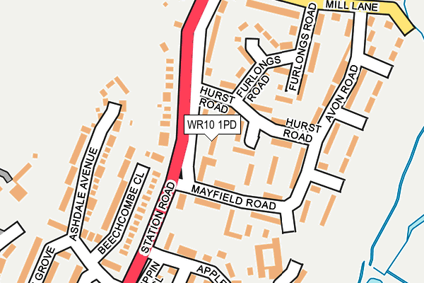WR10 1PD map - OS OpenMap – Local (Ordnance Survey)