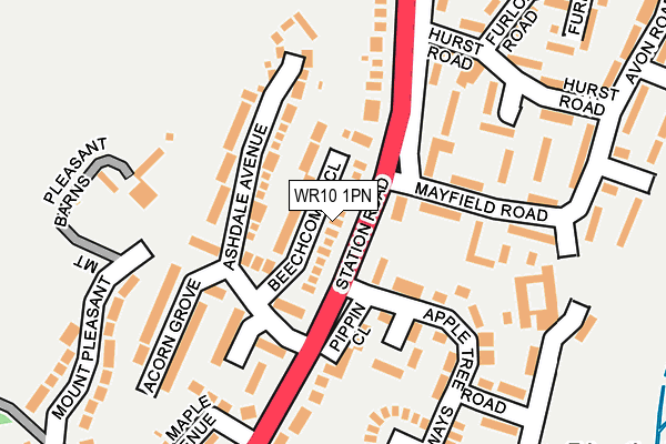 WR10 1PN map - OS OpenMap – Local (Ordnance Survey)