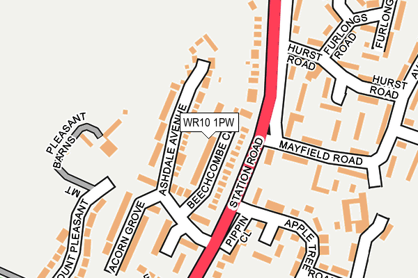 WR10 1PW map - OS OpenMap – Local (Ordnance Survey)