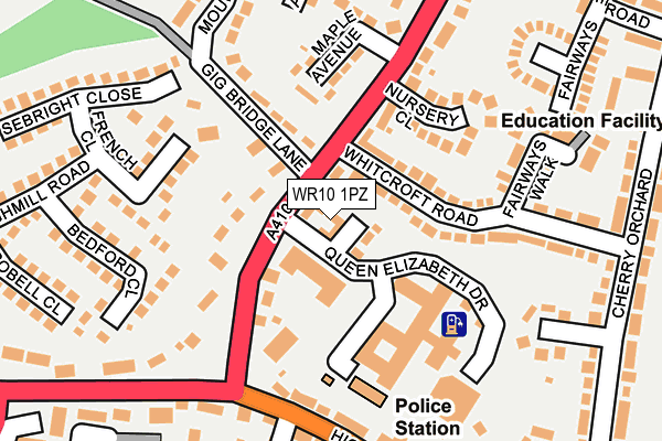 WR10 1PZ map - OS OpenMap – Local (Ordnance Survey)