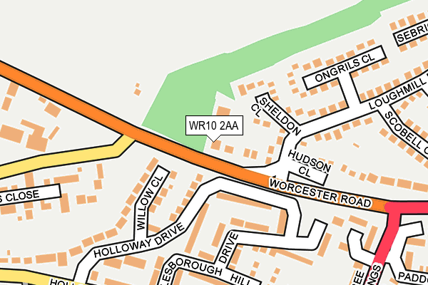 WR10 2AA map - OS OpenMap – Local (Ordnance Survey)