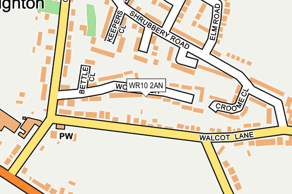 WR10 2AN map - OS OpenMap – Local (Ordnance Survey)