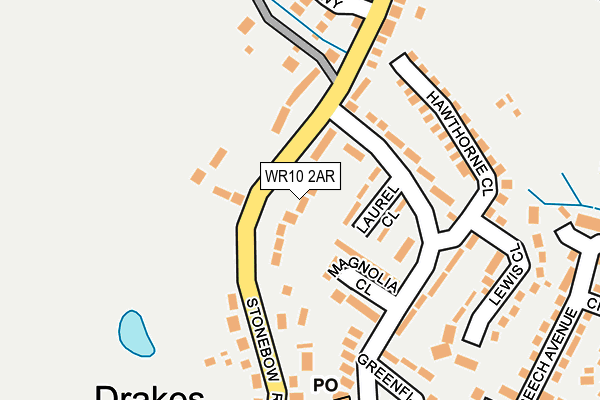 WR10 2AR map - OS OpenMap – Local (Ordnance Survey)