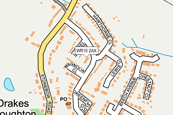 WR10 2AX map - OS OpenMap – Local (Ordnance Survey)