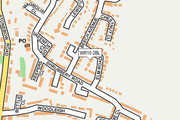 WR10 2BL map - OS OpenMap – Local (Ordnance Survey)