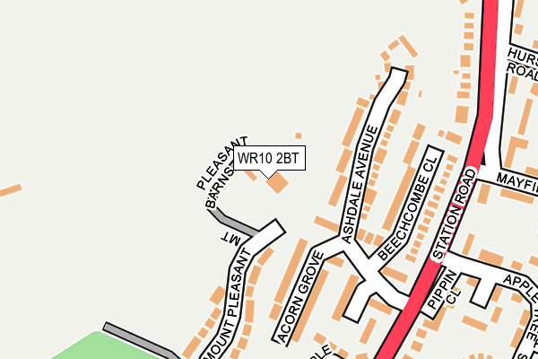 WR10 2BT map - OS OpenMap – Local (Ordnance Survey)