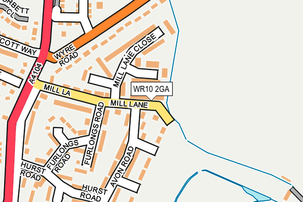 WR10 2GA map - OS OpenMap – Local (Ordnance Survey)
