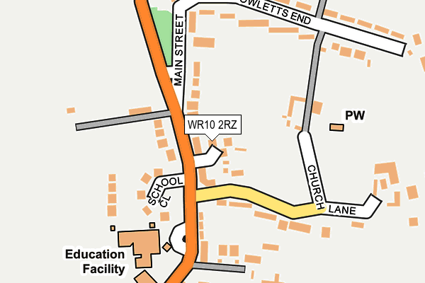 WR10 2RZ map - OS OpenMap – Local (Ordnance Survey)