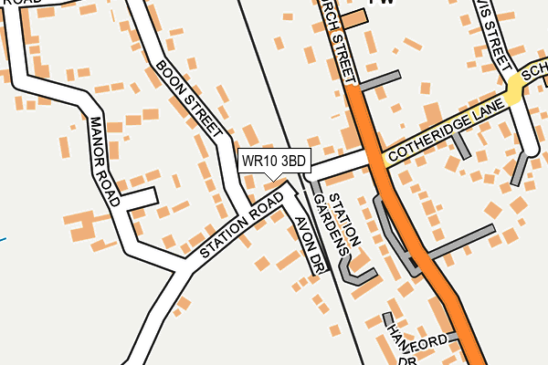 WR10 3BD map - OS OpenMap – Local (Ordnance Survey)