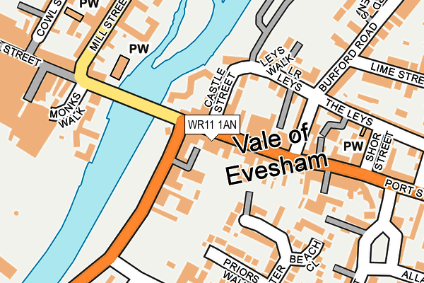 WR11 1AN map - OS OpenMap – Local (Ordnance Survey)