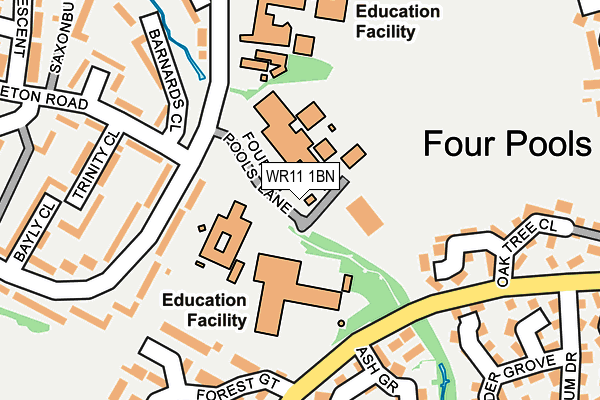 WR11 1BN map - OS OpenMap – Local (Ordnance Survey)