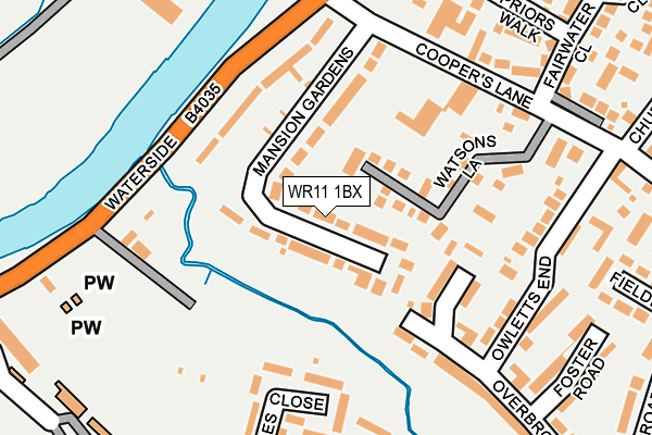 WR11 1BX map - OS OpenMap – Local (Ordnance Survey)