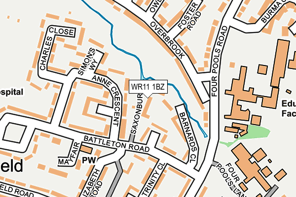 WR11 1BZ map - OS OpenMap – Local (Ordnance Survey)