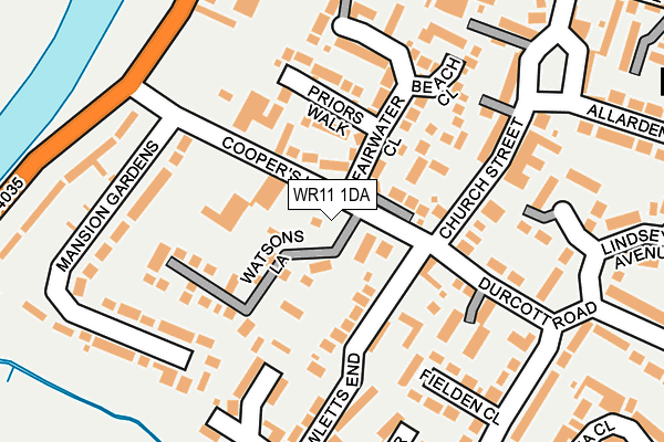 WR11 1DA map - OS OpenMap – Local (Ordnance Survey)