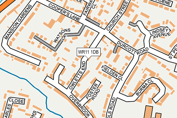 WR11 1DB map - OS OpenMap – Local (Ordnance Survey)