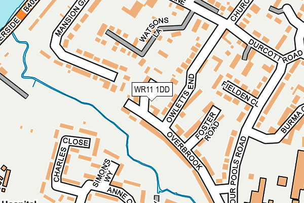 WR11 1DD map - OS OpenMap – Local (Ordnance Survey)