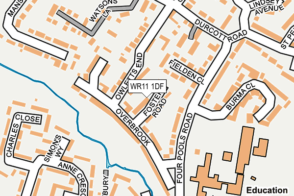 WR11 1DF map - OS OpenMap – Local (Ordnance Survey)