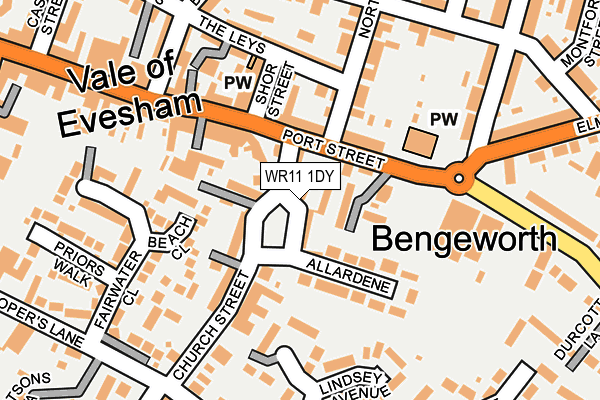 WR11 1DY map - OS OpenMap – Local (Ordnance Survey)