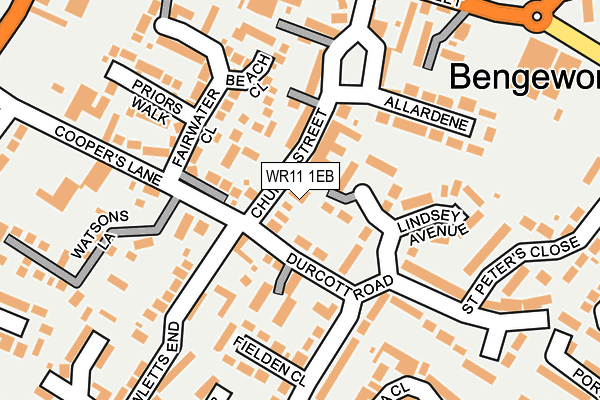 WR11 1EB map - OS OpenMap – Local (Ordnance Survey)