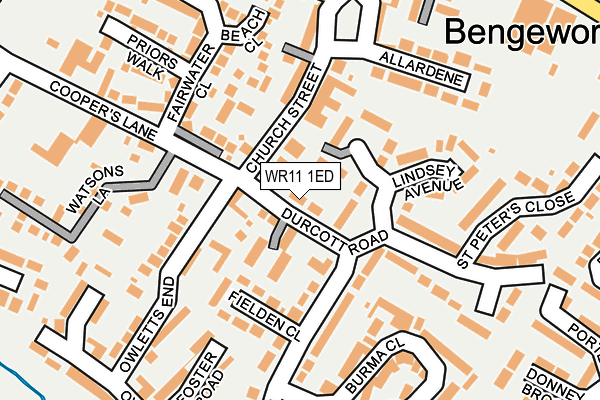 WR11 1ED map - OS OpenMap – Local (Ordnance Survey)
