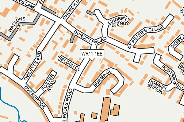 WR11 1EE map - OS OpenMap – Local (Ordnance Survey)