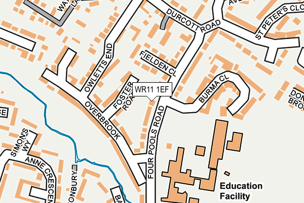 WR11 1EF map - OS OpenMap – Local (Ordnance Survey)