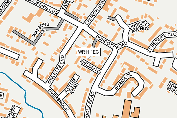 WR11 1EG map - OS OpenMap – Local (Ordnance Survey)