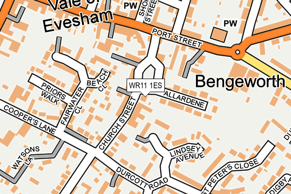 WR11 1ES map - OS OpenMap – Local (Ordnance Survey)