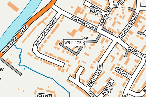 WR11 1GB map - OS OpenMap – Local (Ordnance Survey)