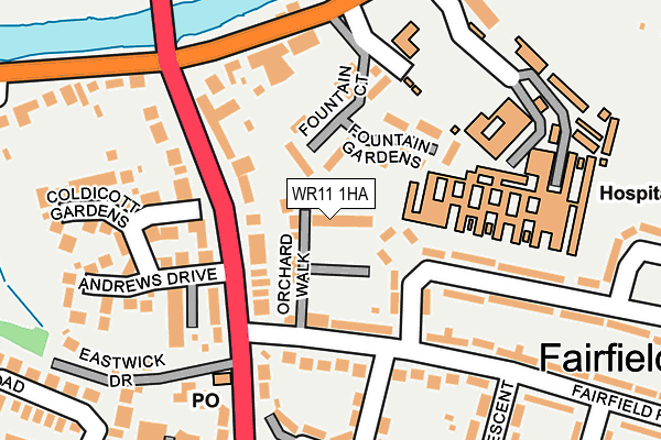 WR11 1HA map - OS OpenMap – Local (Ordnance Survey)