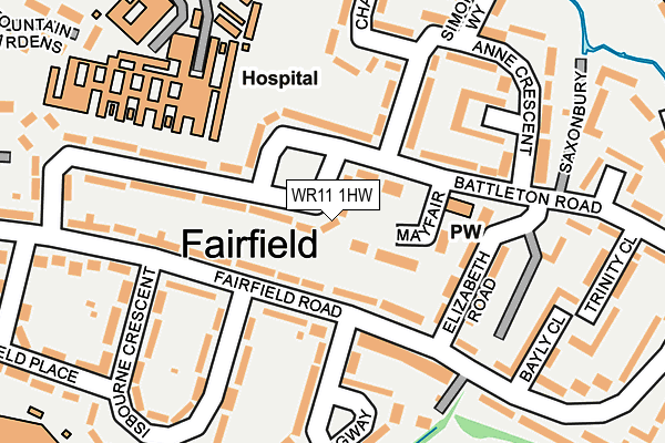 WR11 1HW map - OS OpenMap – Local (Ordnance Survey)