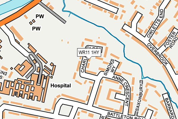 WR11 1HY map - OS OpenMap – Local (Ordnance Survey)