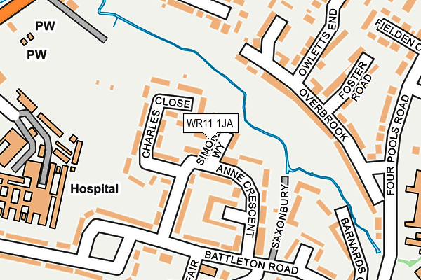 WR11 1JA map - OS OpenMap – Local (Ordnance Survey)