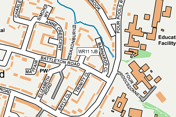 WR11 1JB map - OS OpenMap – Local (Ordnance Survey)